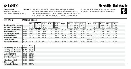 Norrtälje–Hallstavik 641 641X - SL