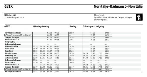 631X Norrtälje–Rådmansö–Norrtälje - SL