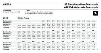 69/69K 69 Blockhusudden–Tomteboda 69K Kaknästornet ... - SL