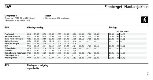 469 Finnberget–Nacka sjukhus - SL