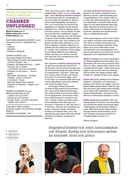 Programtidning Berwaldhallen September 2011 (pdf) - Sveriges Radio