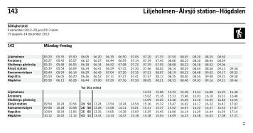 143 Liljeholmen– Älvsjö station– Högdalen - SL