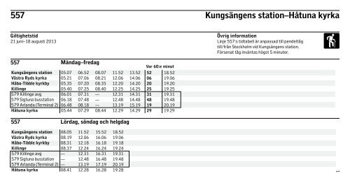 557 Kungsängens station–Håtuna kyrka - SL