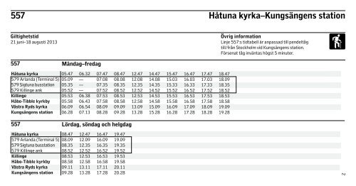 557 Kungsängens station–Håtuna kyrka - SL