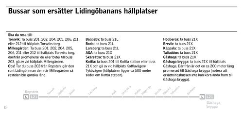 Bussar ersätter Lidingöbanan 21 juni till årsskiftet 2014/2015 - SL