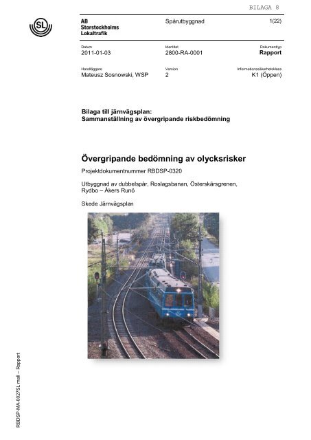 Bilaga 8 Sammanstallning Av Overgripande Riskbedomning Pdf Sl