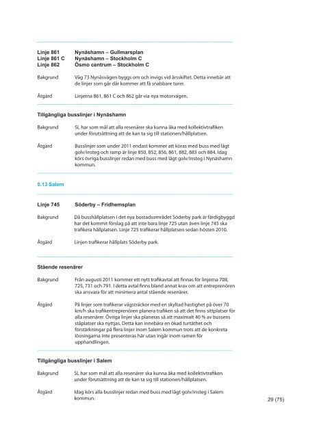 Genomgång av planerade trafikförändringar 2011 - SL