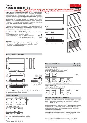 Technik / Preise - BEMM