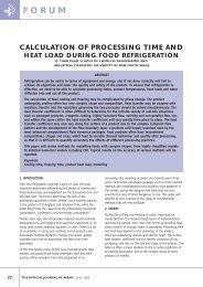 calculation of processing time and heat load during food refrigeration