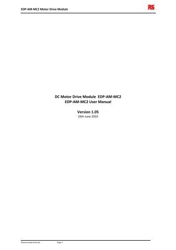 DC Motor Drive Module EDP-AM-MC2 EDP-AM-MC2 User Manual ...