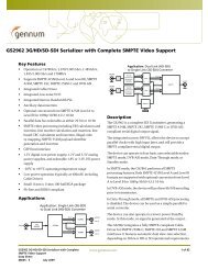 GS2962 3G/HD/SD-SDI Serializer with Complete SMPTE Video ...