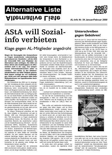AStA will Sozial- info verbieten - Alternative Liste an der Uni Köln ...