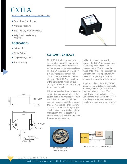 CXTLA Datasheet - Crossbow Technology