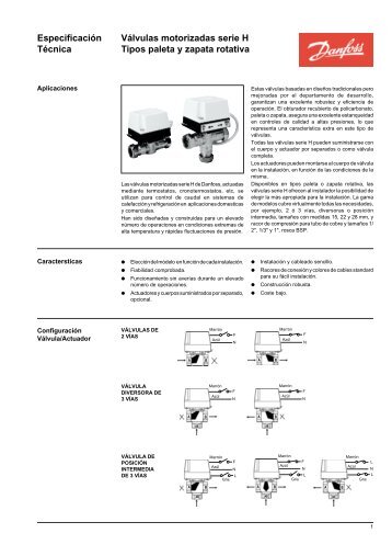 Especificación Válvulas motorizadas serie H Técnica Tipos paleta y ...