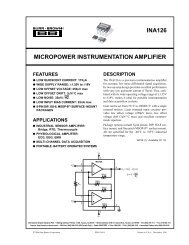 INA126 MICROPOWER INSTRUMENTATION AMPLIFIER