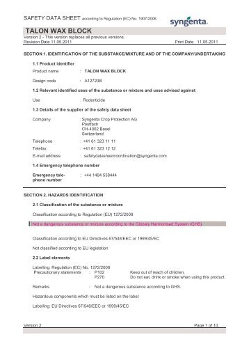 TALON WAX BLOCK - Killgerm Chemicals Ltd