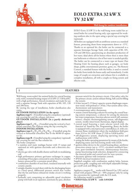 EOLO EXTRA 32 kW X TV 32 kW - Immergas