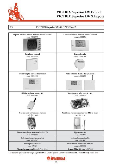 VICTRIX Superior kW Export VICTRIX Superior kW X ... - Immergas