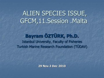 ALIEN SPECIES ISSUE, GFCM,11.Session .Malta