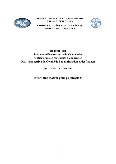 (avant finalisation pour publication) - FAO Sipam