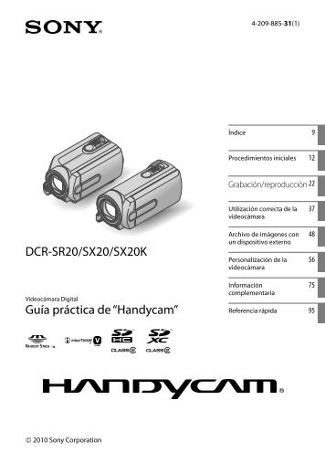 Guía práctica de “Handycam” DCR-SR20/SX20/SX20K - Sony