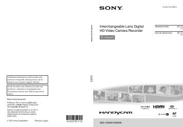 Interchangeable Lens Digital HD Video Camera Recorder - Sony