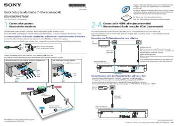 Quick Setup Guide/Guide d'installation rapide BDV-E980W ... - Sony