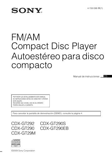 FM/AM Compact Disc Player Autoestéreo para disco compacto - Sony