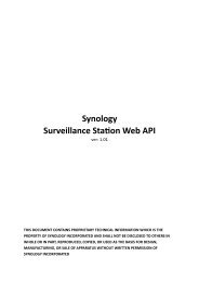 Functional Spec - Surveillance Station Web API - Synology