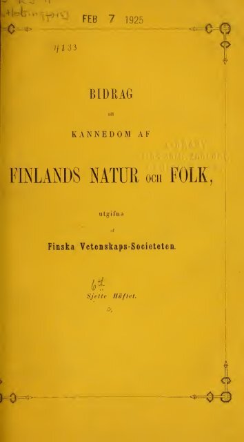 Bidrag till kännedom om Finlands natur och folk - Helda