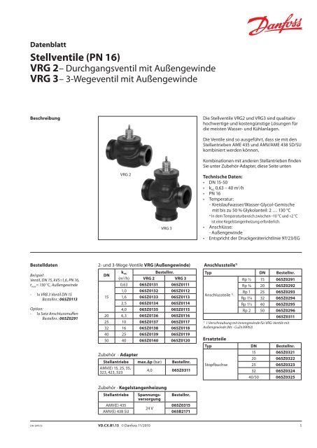 Stellventile (PN 16) - Danfoss