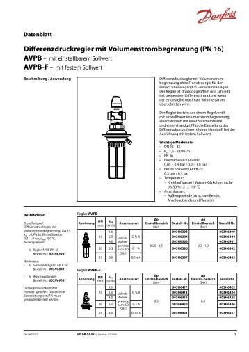 AVPB PN16 - Danfoss