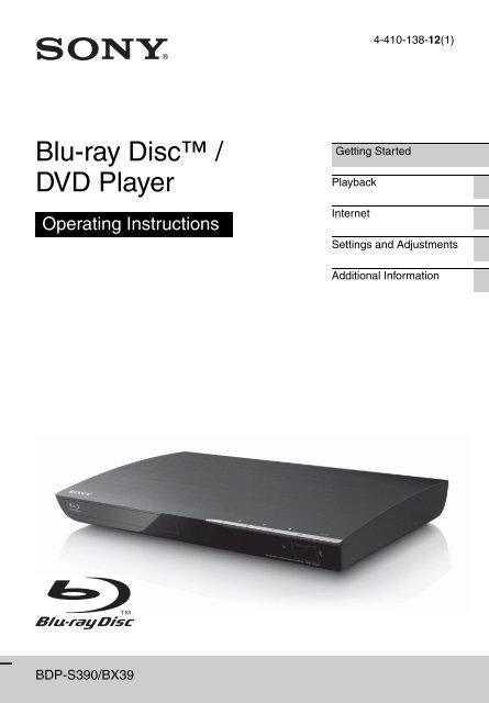 Blu-ray Disc™ / DVD Player - Amazon S3