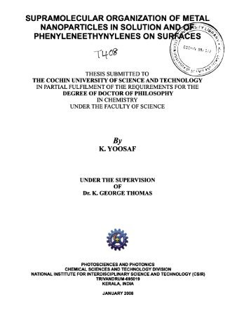 Supramolecular Organization of Metal Nanoparticles in Solution and ...