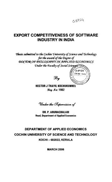 Export Competitiveness of Software Industry In India - Dyuthi Home ...