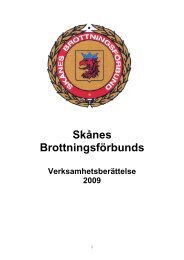 Verksamhetsberättelse 2009 - Skånes Brottningsförbund