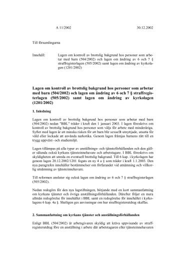 Lagen om kontroll av brottslig bakgrund hos personer som ... - Sakasti