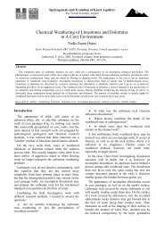 Chemical Weathering of Limestones and Dolomites ... - Speleogenesis