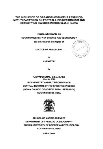 The influence of organophosphorus pesticide-methylparathion on ...