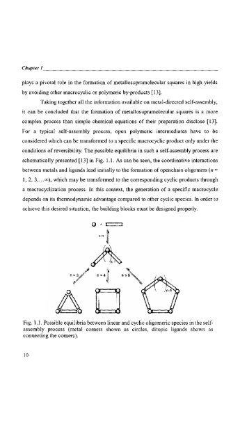 Self-assembled Transition Metal Coordination Frameworks of ...