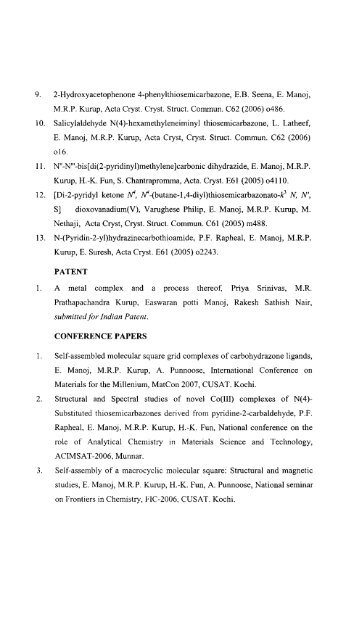 Self-assembled Transition Metal Coordination Frameworks of ...