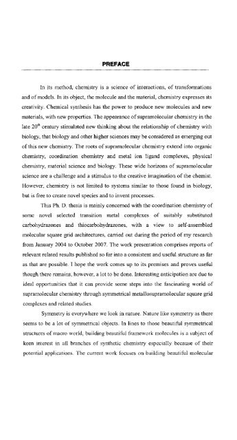 Self-assembled Transition Metal Coordination Frameworks of ...