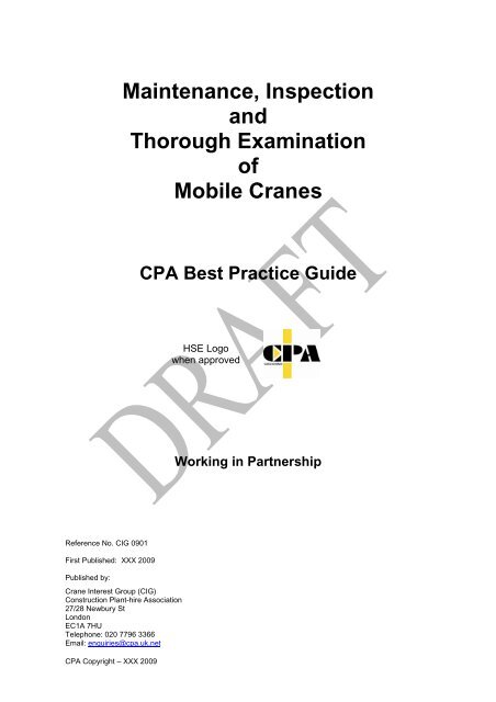 Maintenance, Inspection and Thorough Examination of Mobile Cranes