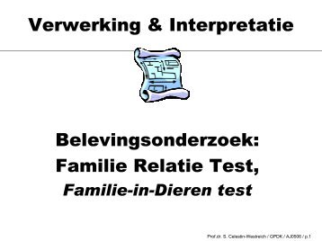 Verwerking & Interpretatie Belevingsonderzoek: Familie Relatie Test,