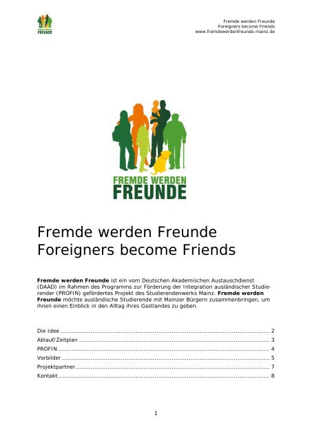 Fremde werden Freunde Foreigners become Friends - Service ...