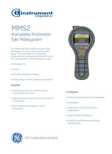 MMS 2 Moisture Measurement System - GE Measurement & Control