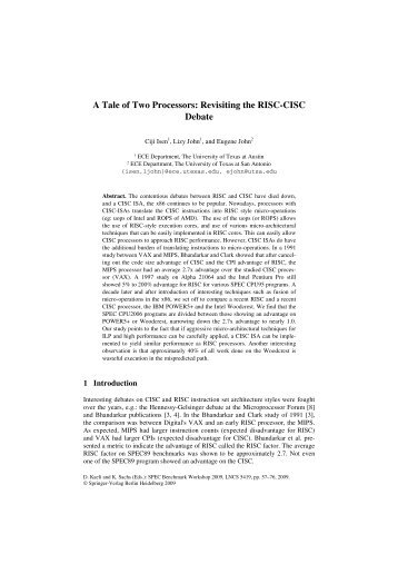 A Tale of Two Processors: Revisiting the RISC-CISC Debate