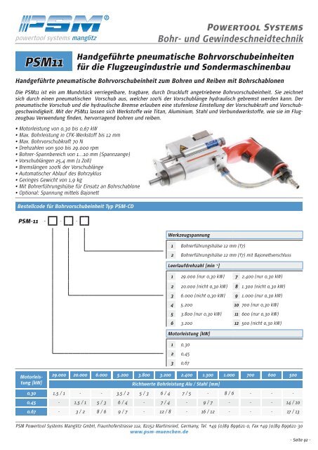 Powertool Systems Bohr- und Gewindeschneidtechnik