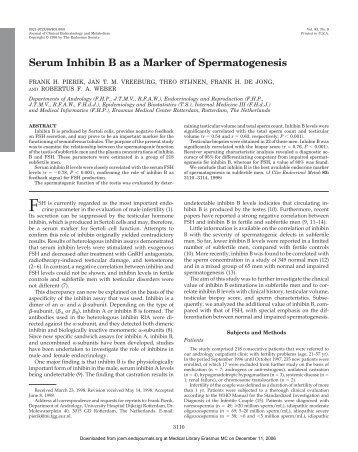 Serum Inhibin B as a Marker of Spermatogenesis - RePub