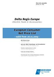 Delta Regis Europe European Consumer Net Price List
